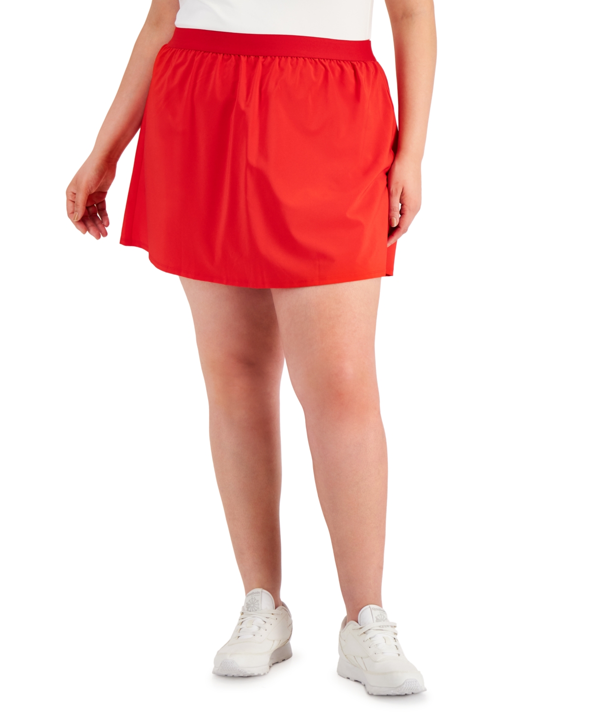 Id Ideology Ideology Plus Size Woven Skort, Created For Macy's In Licorice Red