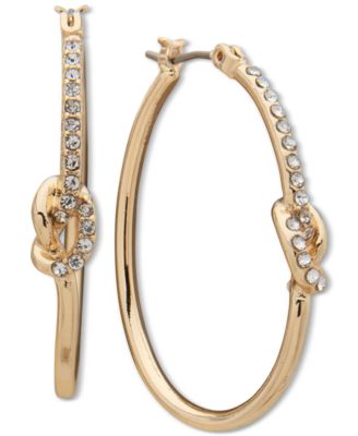 Anne Klein Gold-Tone Medium Pav Knot Hoop Earrings 135 4290₽