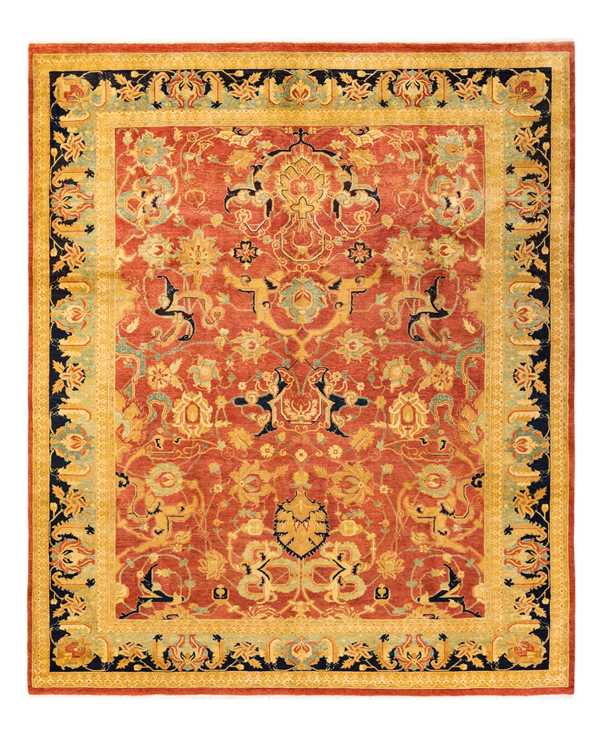 Closeout! Adorn Hand Woven Rugs Mogul M1427 8'1in x 9'10in Area Rug - Orange