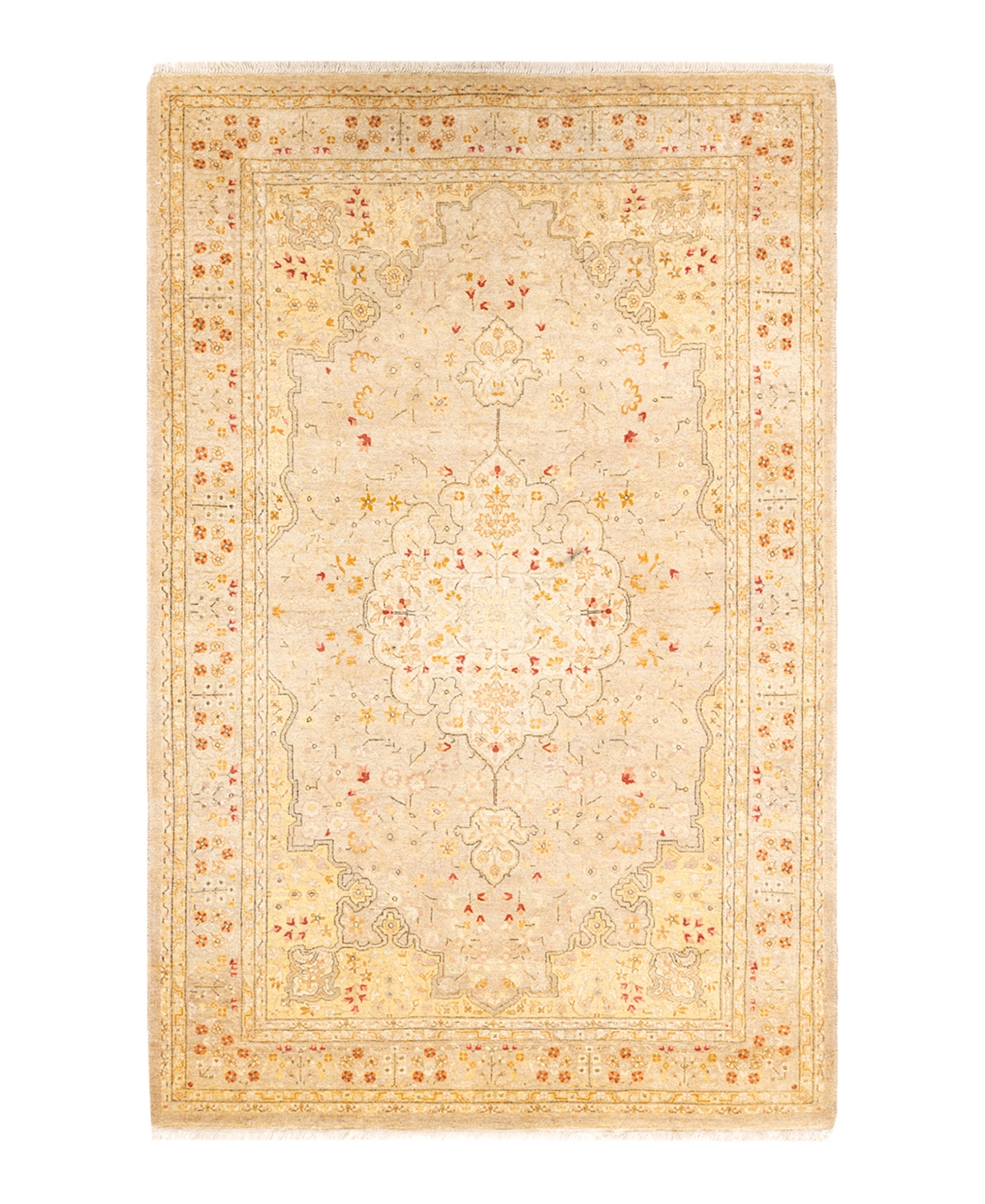Closeout! Adorn Hand Woven Rugs Mogul M162263 4'1in x 6'2in Area Rug - Ivory
