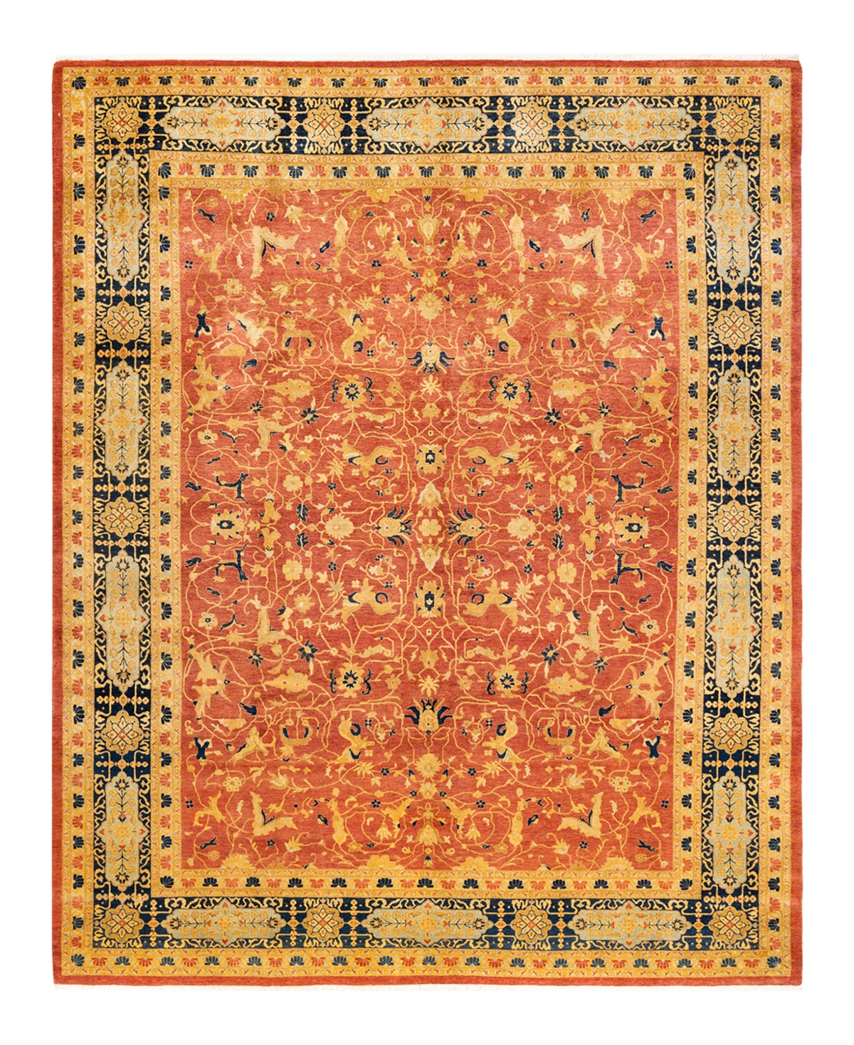 Closeout! Adorn Hand Woven Rugs Mogul M1399 8'2in x 10'4in Area Rug - Orange