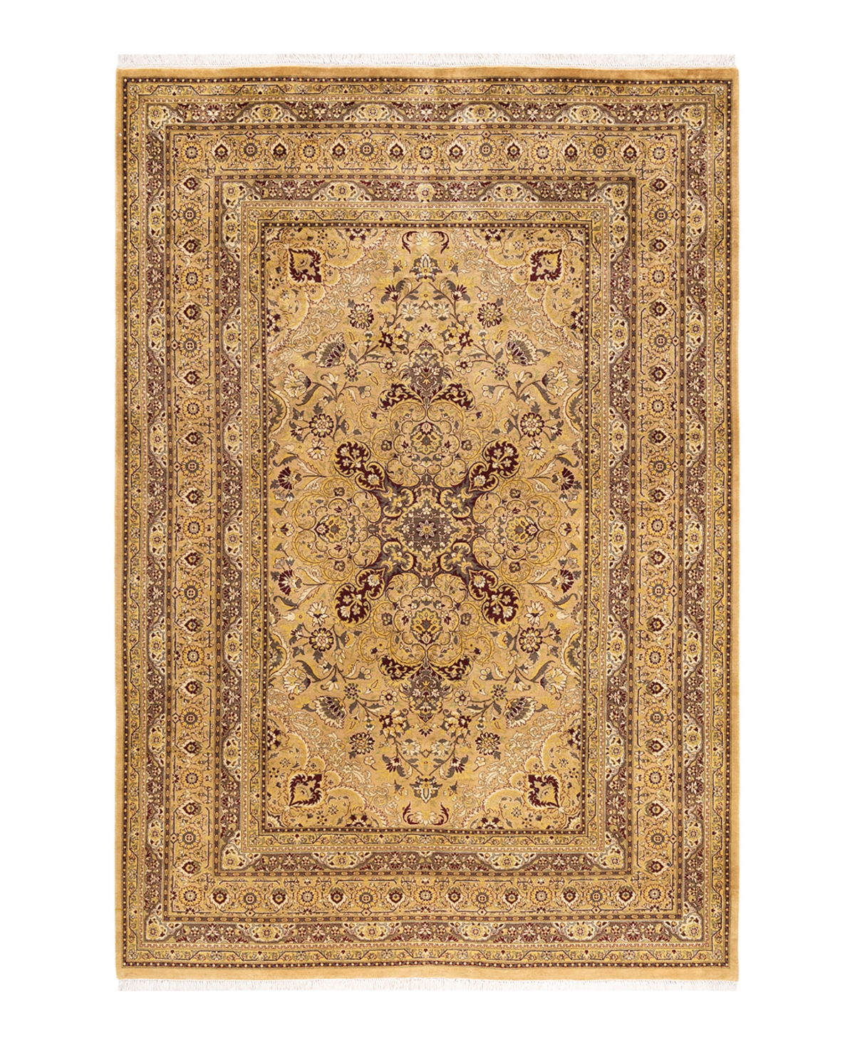 Closeout! Adorn Hand Woven Rugs Mogul M1181 6'1in x 9'5in Area Rug - Yellow