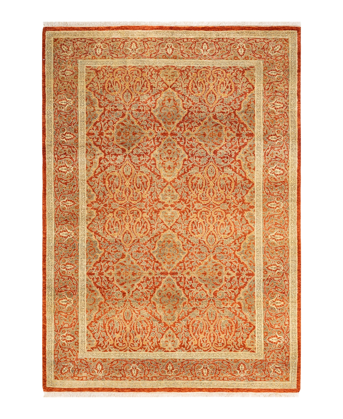 Closeout! Adorn Hand Woven Rugs Mogul M148222 4'1in x 6'1in Area Rug - Orange