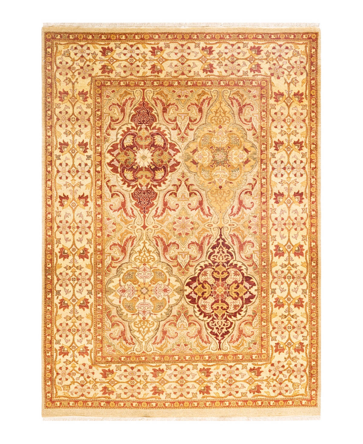 Closeout! Adorn Hand Woven Rugs Mogul M1583 4'3in x 5'8in Area Rug - Ivory