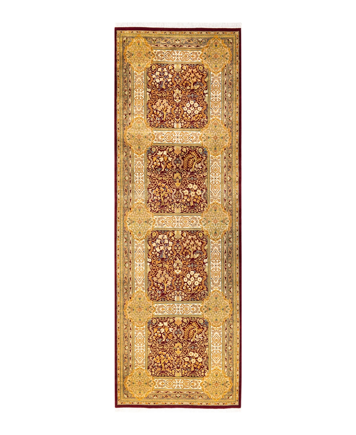 Closeout! Adorn Hand Woven Rugs Mogul M1519A 3' x 9'6in Runner Area Rug - Red