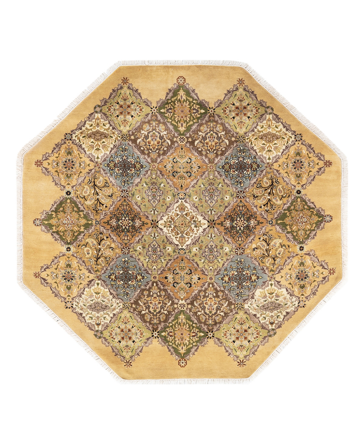 Closeout! Adorn Hand Woven Rugs Mogul M15217 6'1in x 6'1in Octagon Area Rug - Yellow