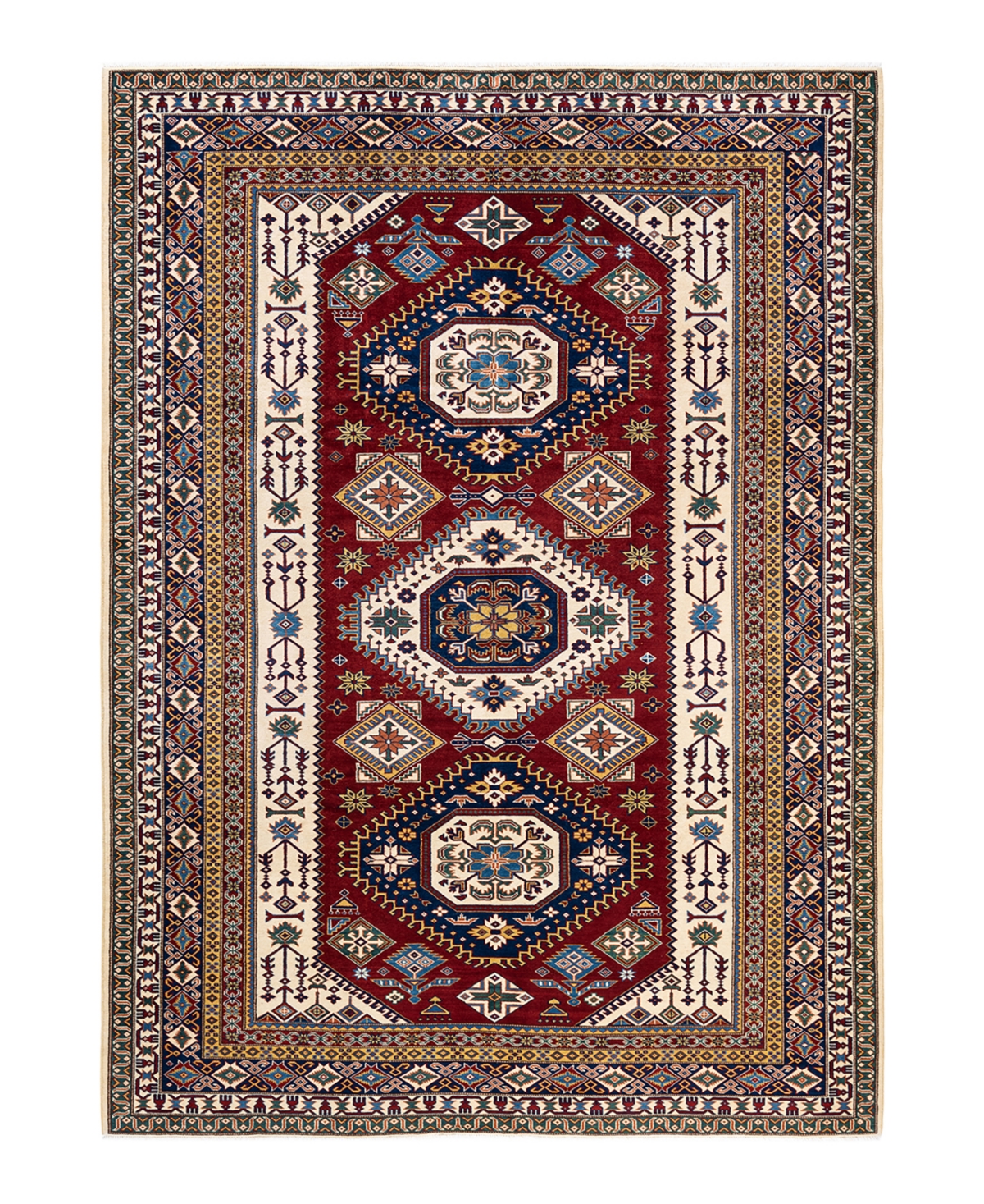Adorn Hand Woven Rugs Tribal M18600 6'10in x 9'8in Area Rug - Ivory