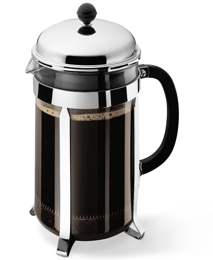 Bodum CHAMBORD French Press Coffee Maker, Stainless Steel, Glass 8