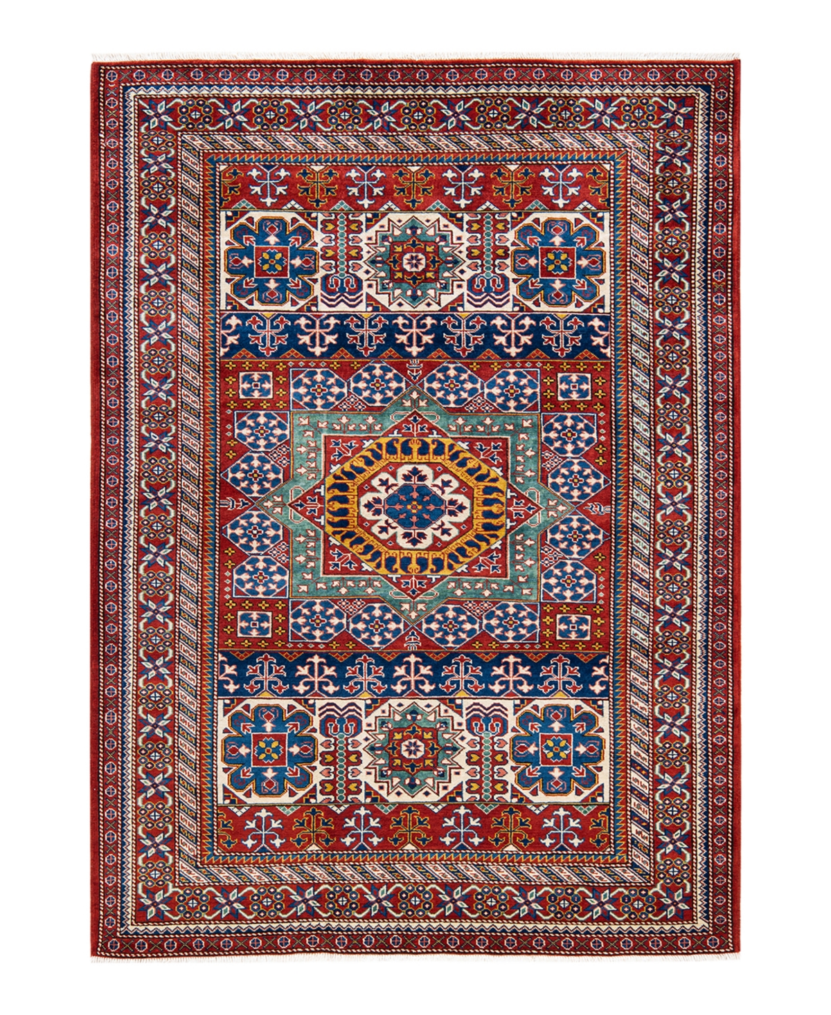 Adorn Hand Woven Rugs Tribal M18712 5' x 7'1in Area Rug - Red