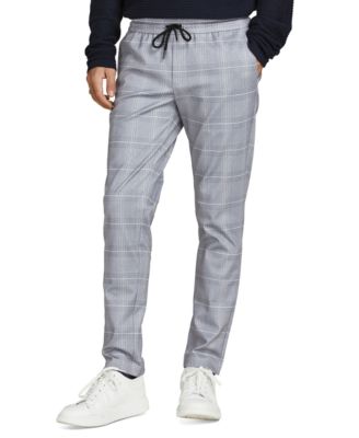 Jack & Jones - Men's Slim-Fit Stretch Plaid Drawstring Pants