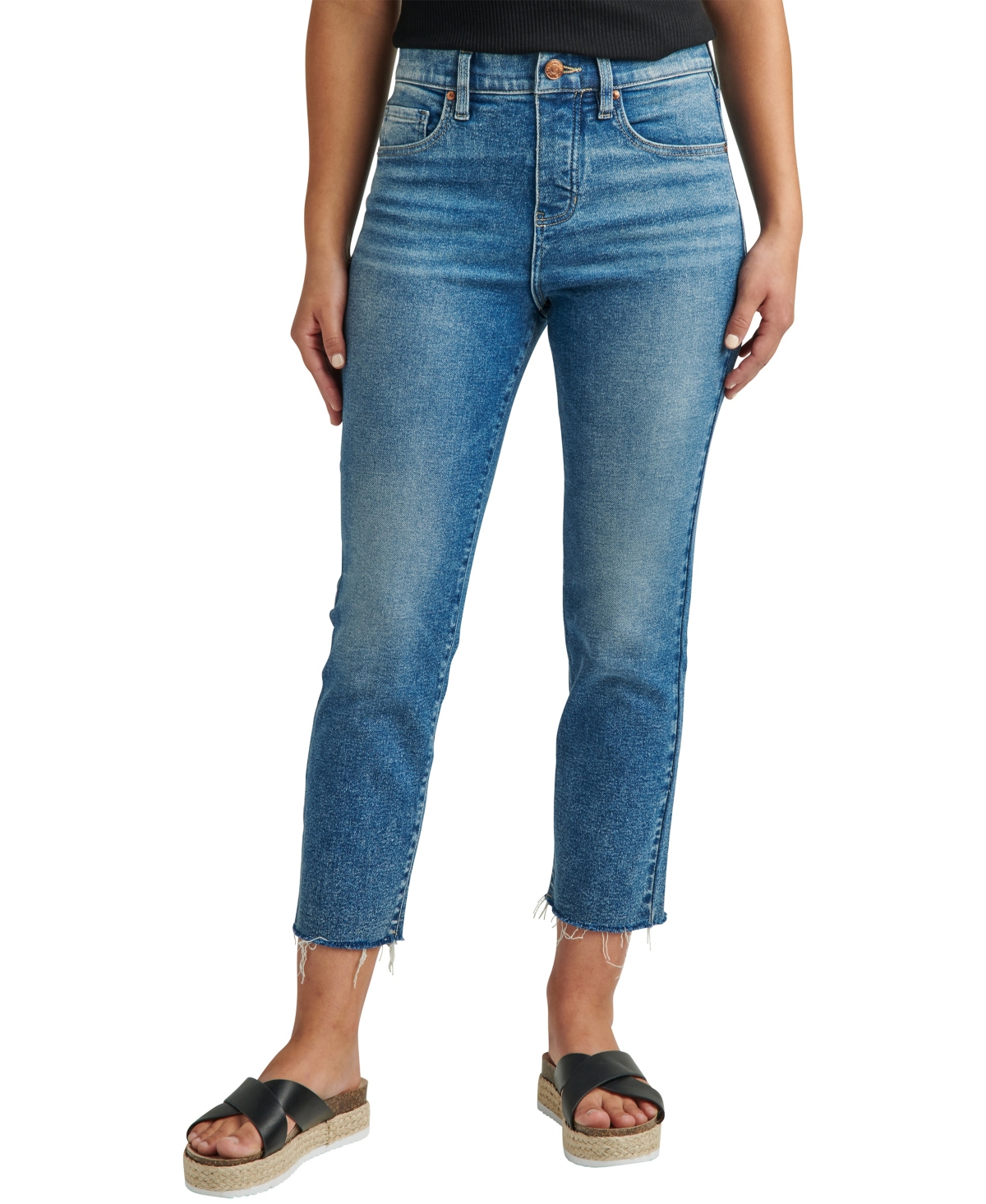  Women's Valentina High Rise Straight Crop Pull-On Jeans