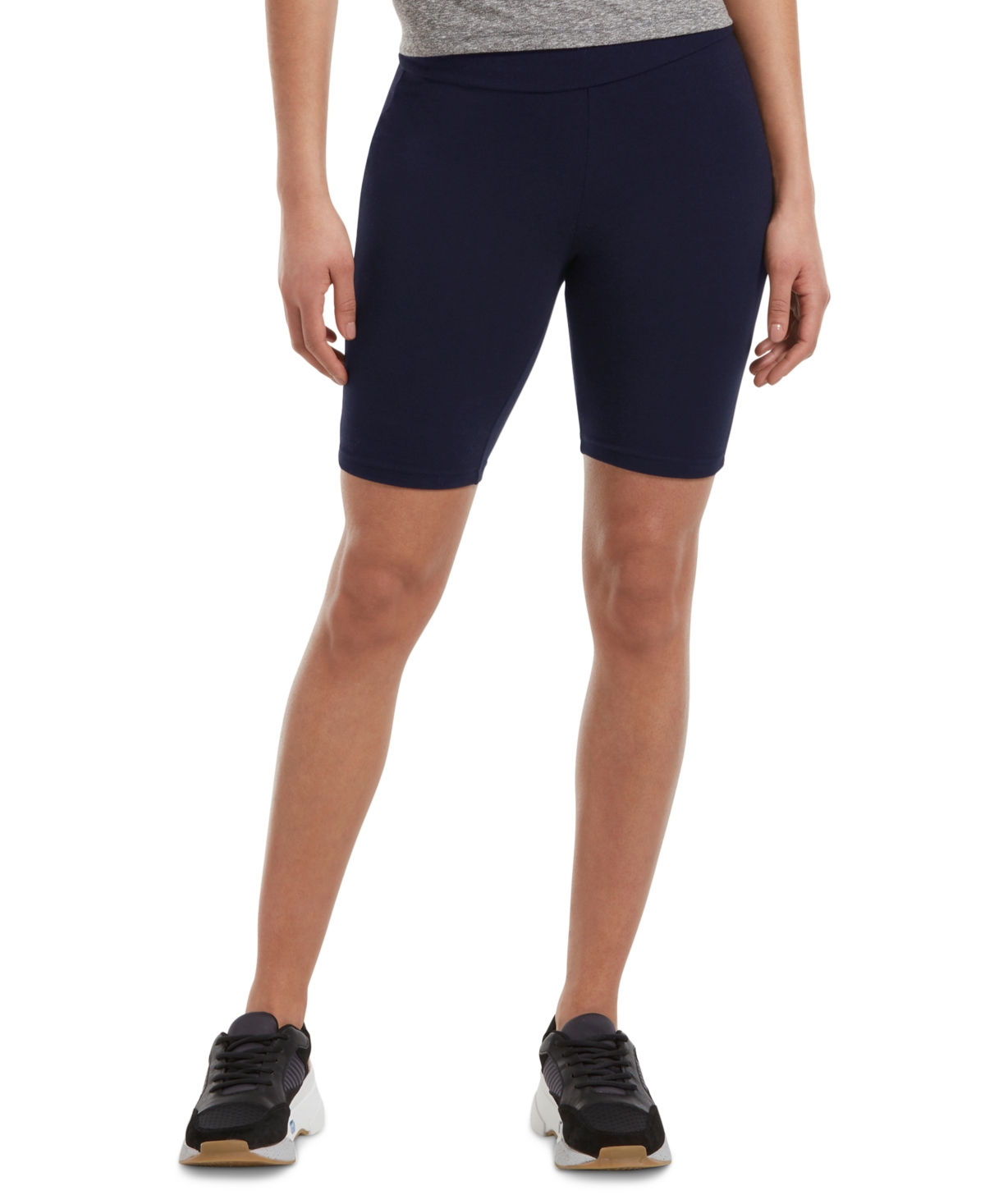 High-Waisted Bike Shorts - Navy