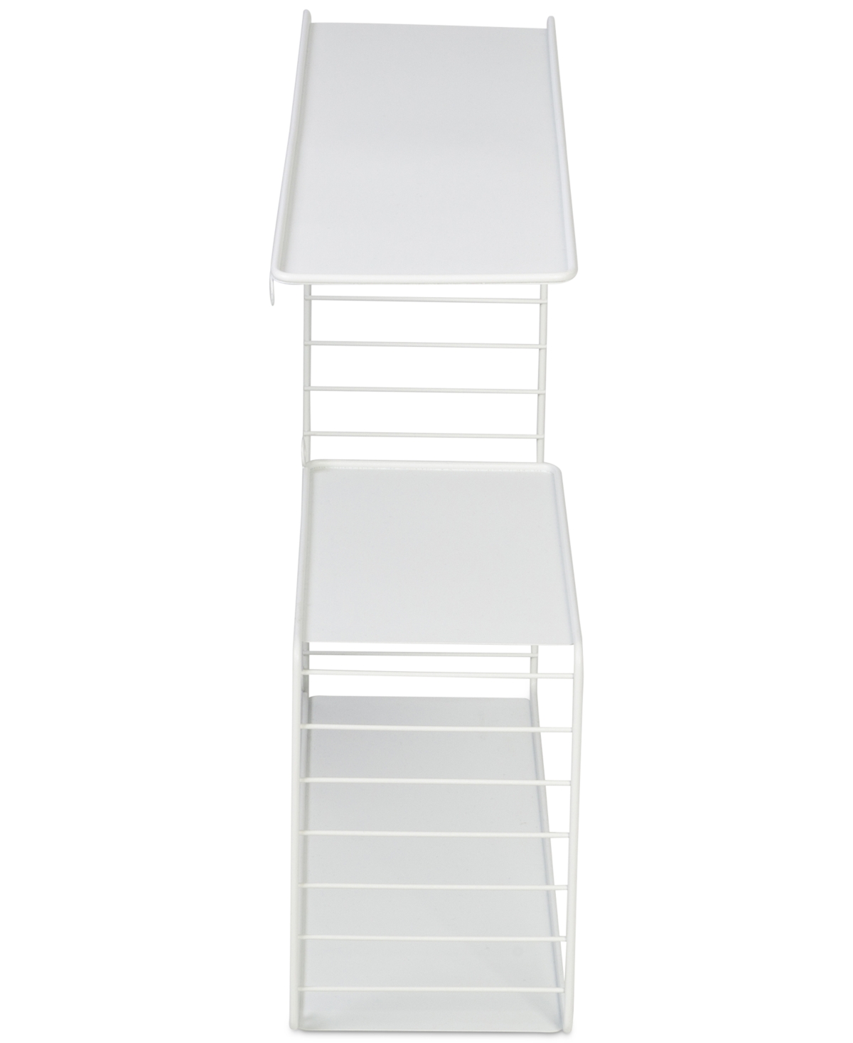 Honey Can Do Three-tier Floating Square Decorative Metal Wall Shelf In White
