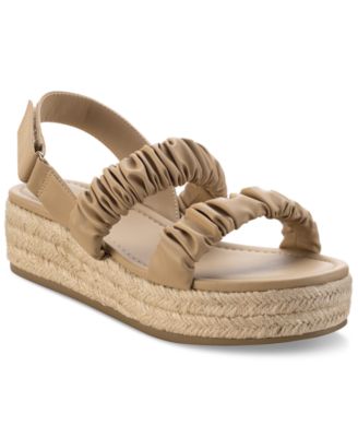 macy's brown wedge sandals