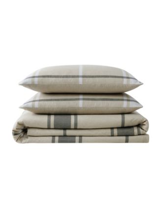 Preston Plaid 3 Piece Flannel Comforter Set, King