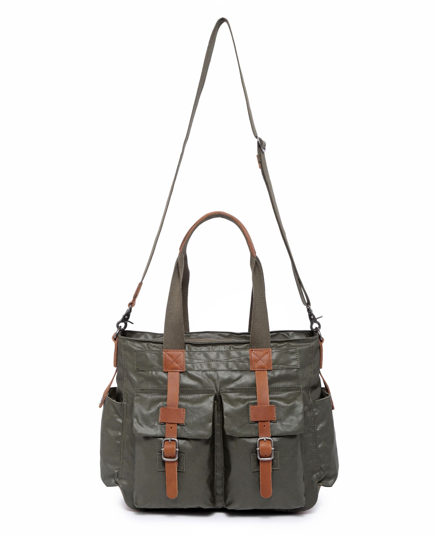 Женская сумка TSD BRAND Urban Light Coated Canvas, цвет: Армейский зелёный — фото 7