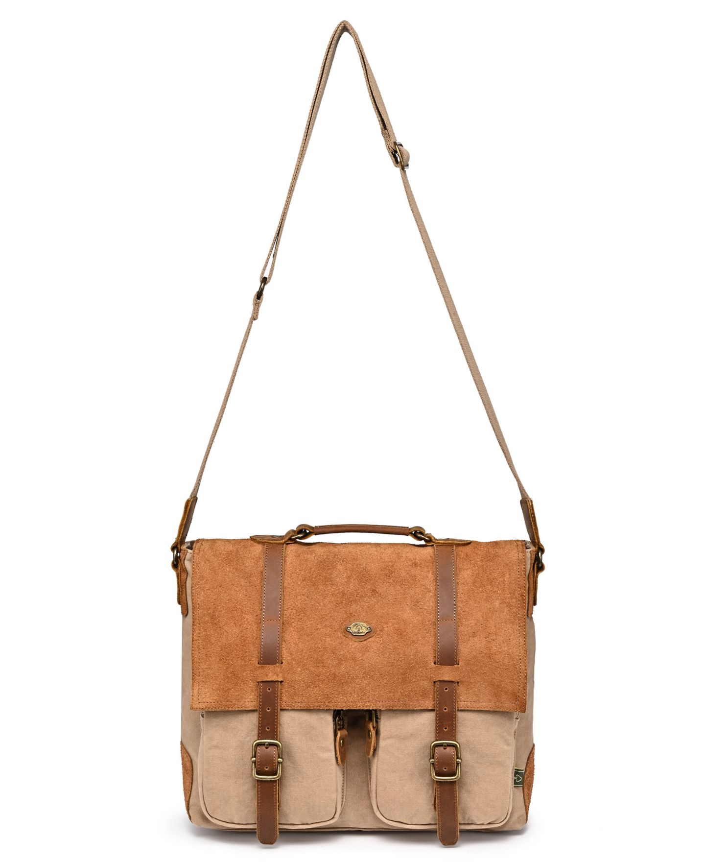 Женская сумка TSD BRAND Valley Oak Canvas Messenger, цвет: Хаки — фото 11