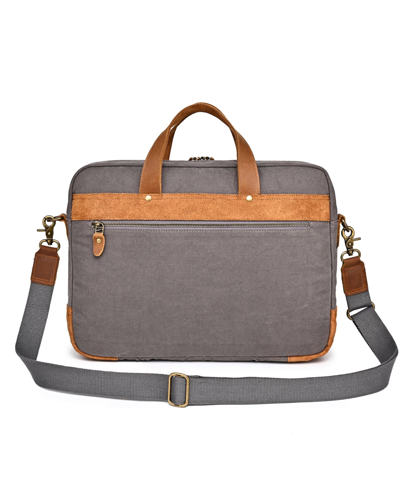 Женские портфели TSD BRAND Valley Oak Canvas Brief Bag, цвет: Серый — фото 11