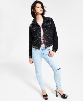 guess studded leather jacket