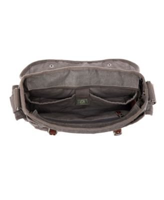 TSD Brand Silver Road Canvas Messenger Bag