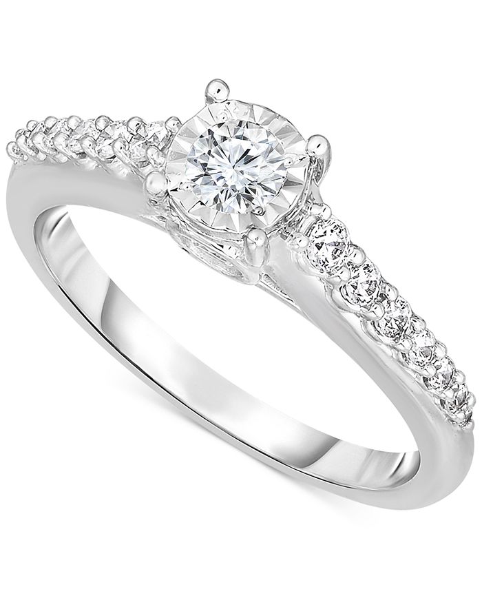 TruMiracle Diamond Engagement Ring 3 4 ct. t.w. in 14k White