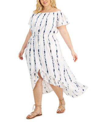 macy's white off the shoulder dress