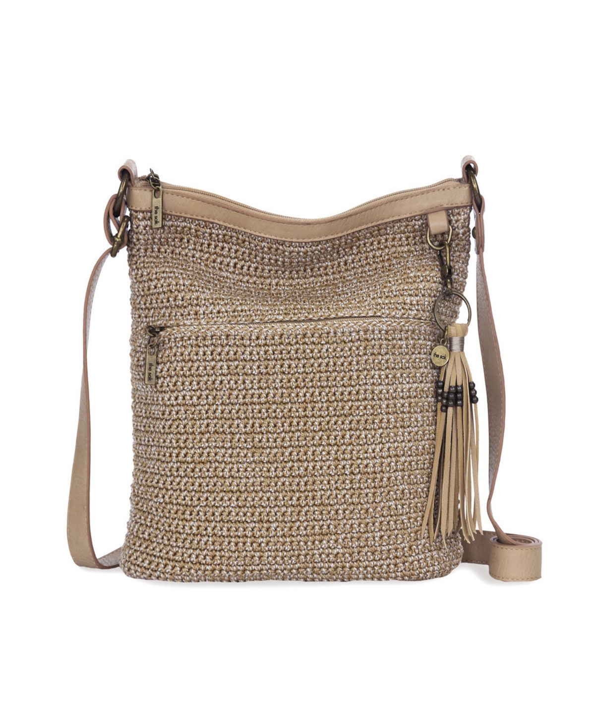 The Sak Lucia Crochet Small Crossbody Bag Ecru Multi Beads Smart Closet