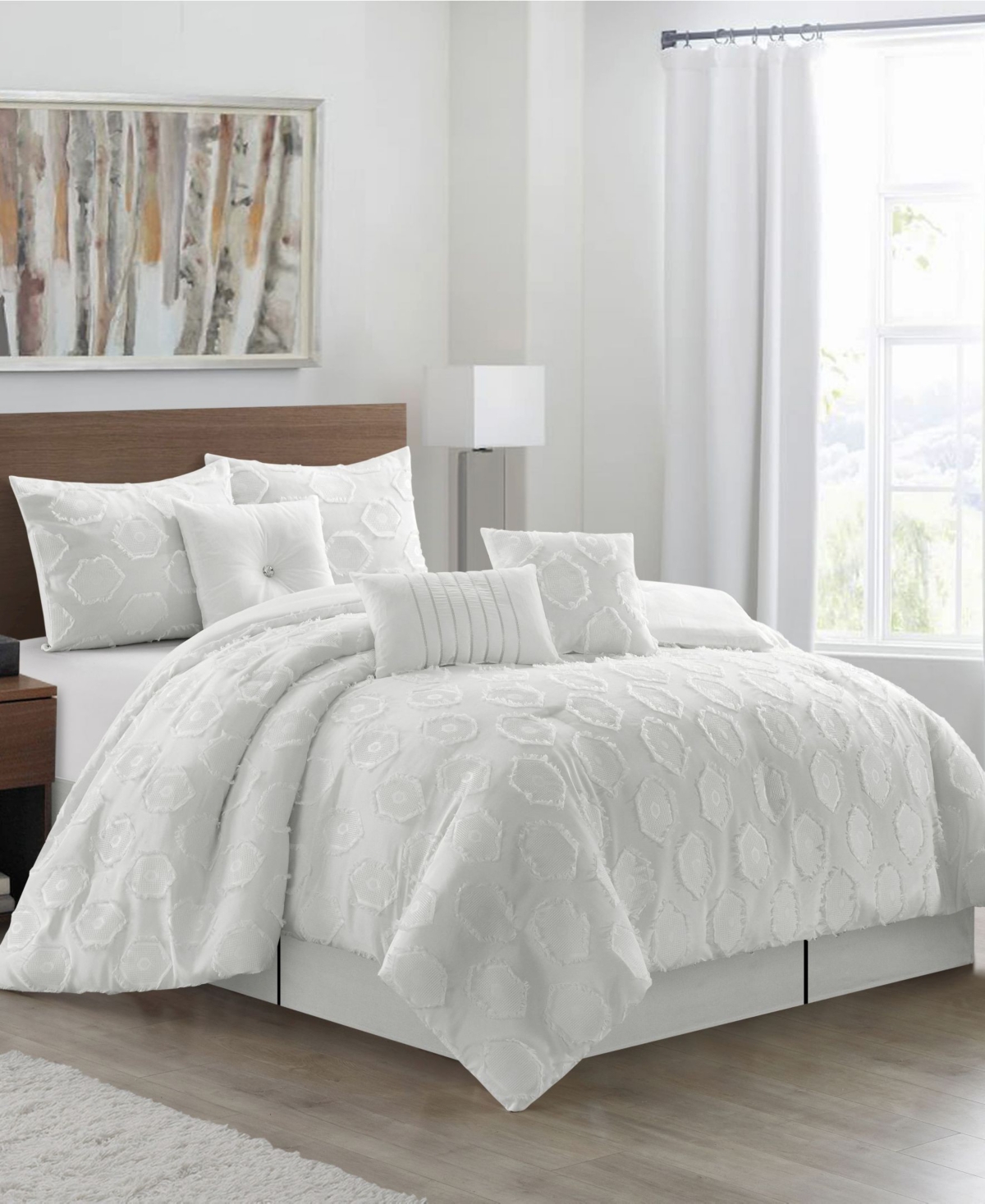 Stratford Park Sidney 7-piece Comforter Set, King In White