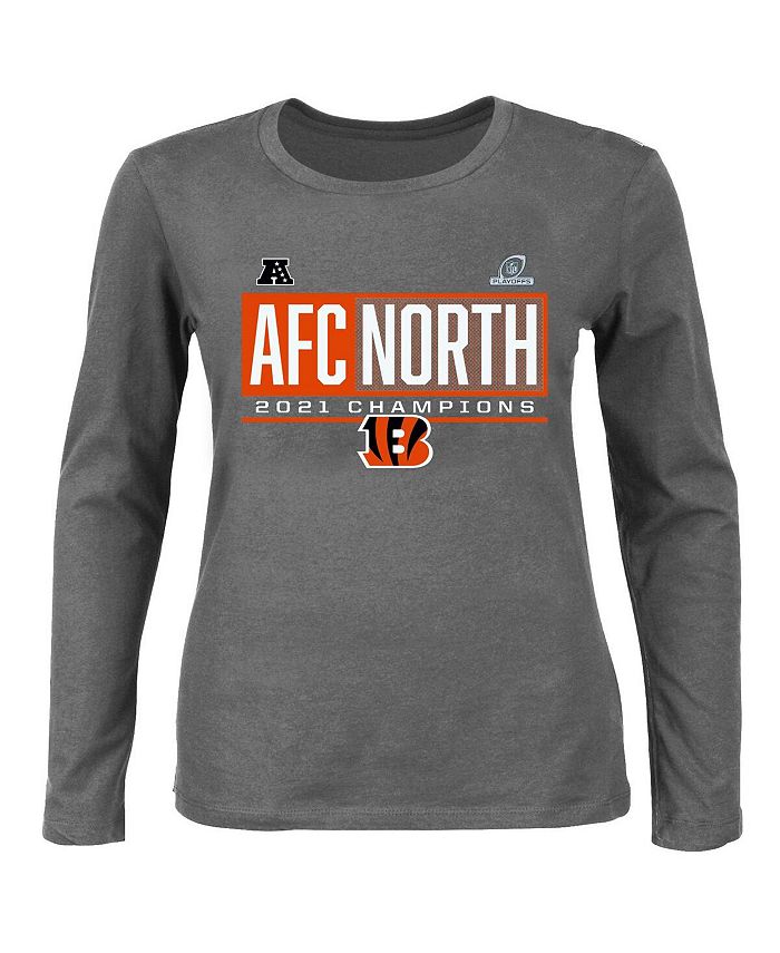 Fanatics Women's Branded Heathered Charcoal Cincinnati Bengals 2021 AFC  North Division Champions Plus Size Blocked Favorite Long Sleeve Scoop Neck  T-shirt - Macy's