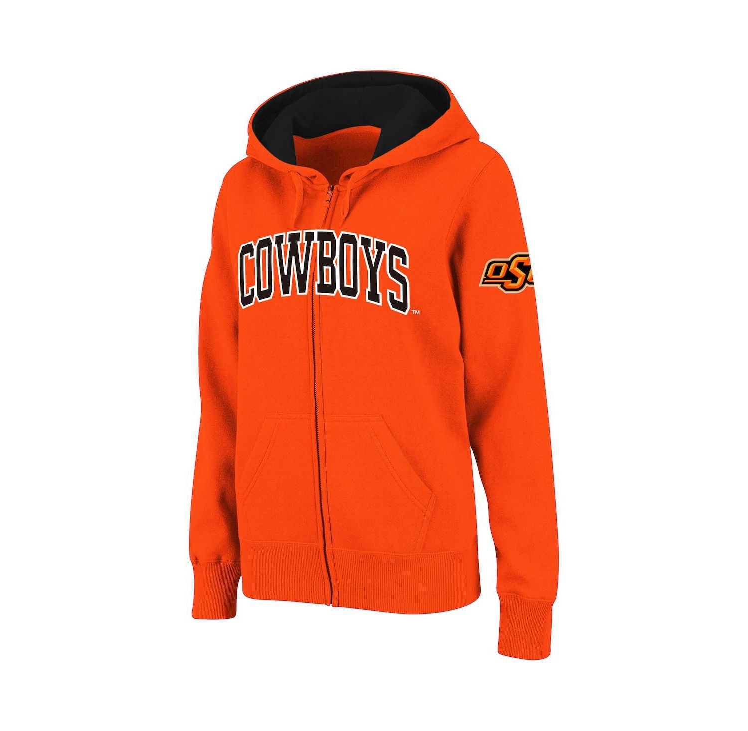 Women's Stadium Athletic Orange Oklahoma State Cowboys Arched Name Full-Zip Hoodie
