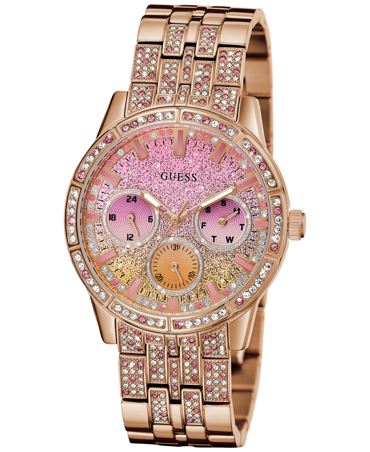Women's Glitz Rose Gold-Tone Stainless Steel Bracelet Watch 40mm