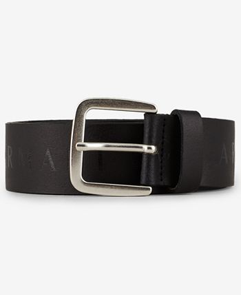 A X Armani Exchange Men s Classic Logo Print Leather Belt Macy s