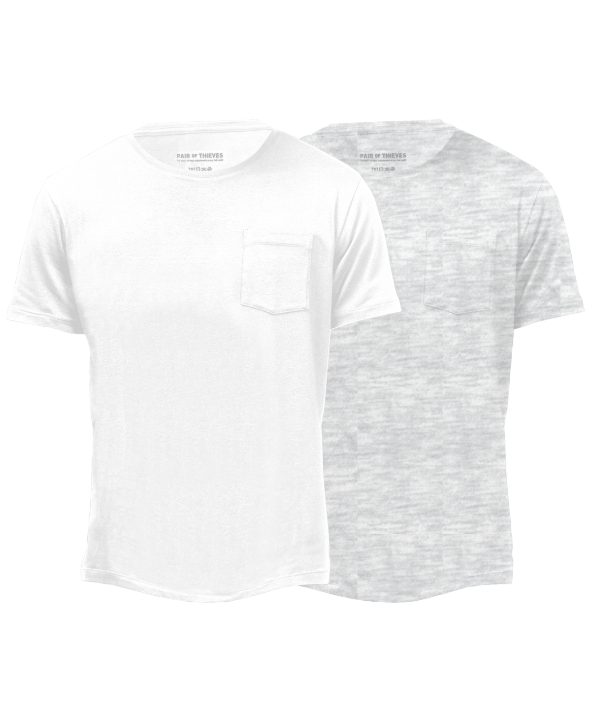 Pair Of Thieves Men's Rfe Supersoft Pocket T-shirts - 2pk. In Grey/white