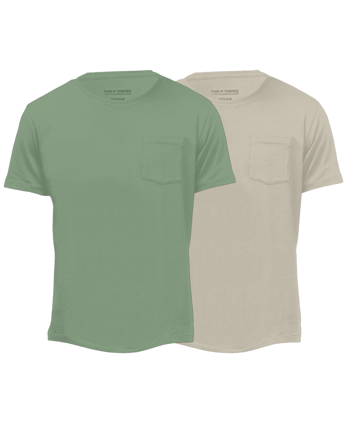 Pair Of Thieves Men's Rfe Supersoft Pocket T-shirts - 2pk. In Sage