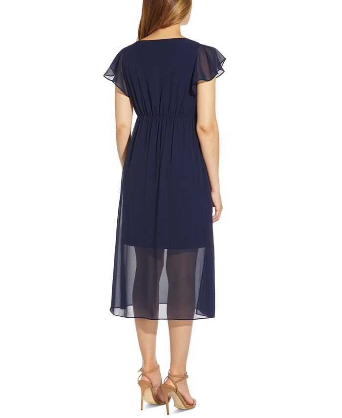 Adrianna Papell Chiffon Overlay Dress - Macy's