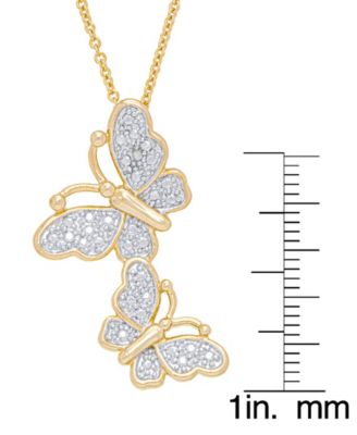 Women's Diamond Accent Butterfly Pendant Necklace