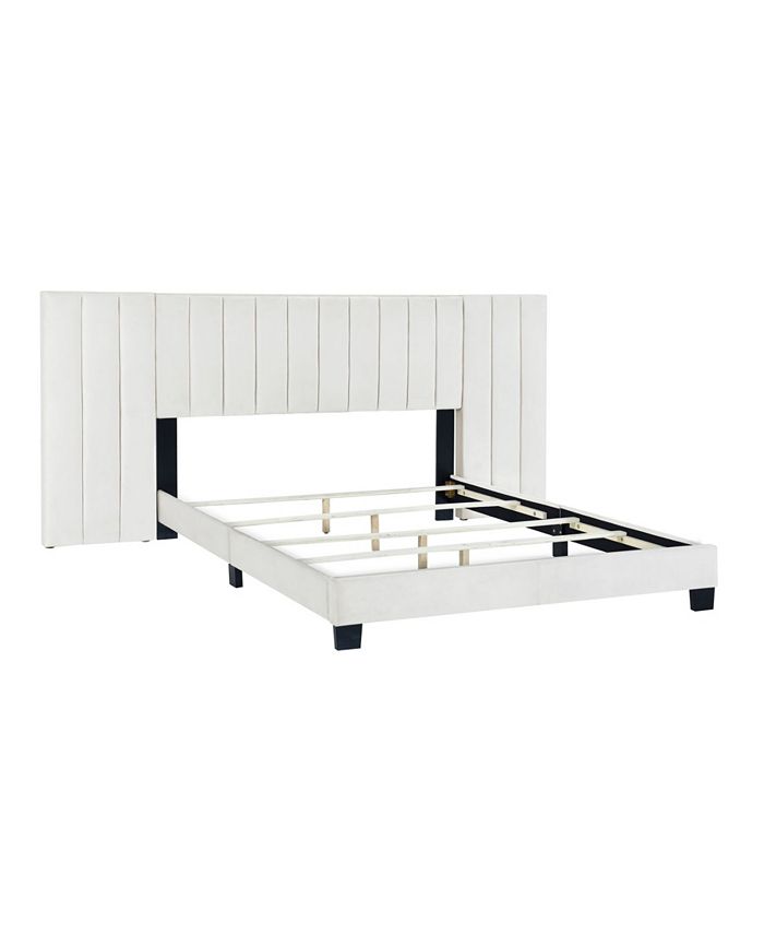 Furniture One Box Channeled Wall Upholstered Bed, Queen Macy's