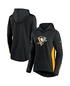 Women's Branded Black and Gold Pittsburgh Penguins Authentic Pro Locker Room Pullover Hoodie