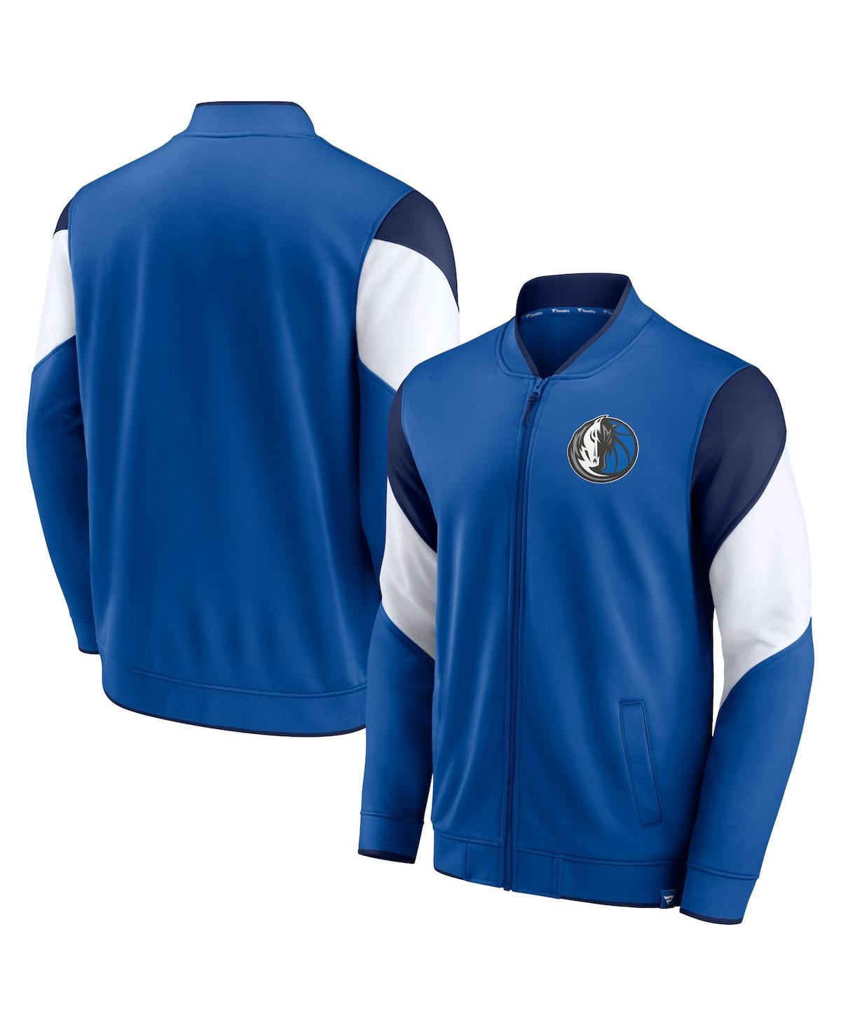 Shop Fanatics Men's  Blue, Navy Dallas Mavericks League Best Performance Full-zip Jacket In Blue,navy