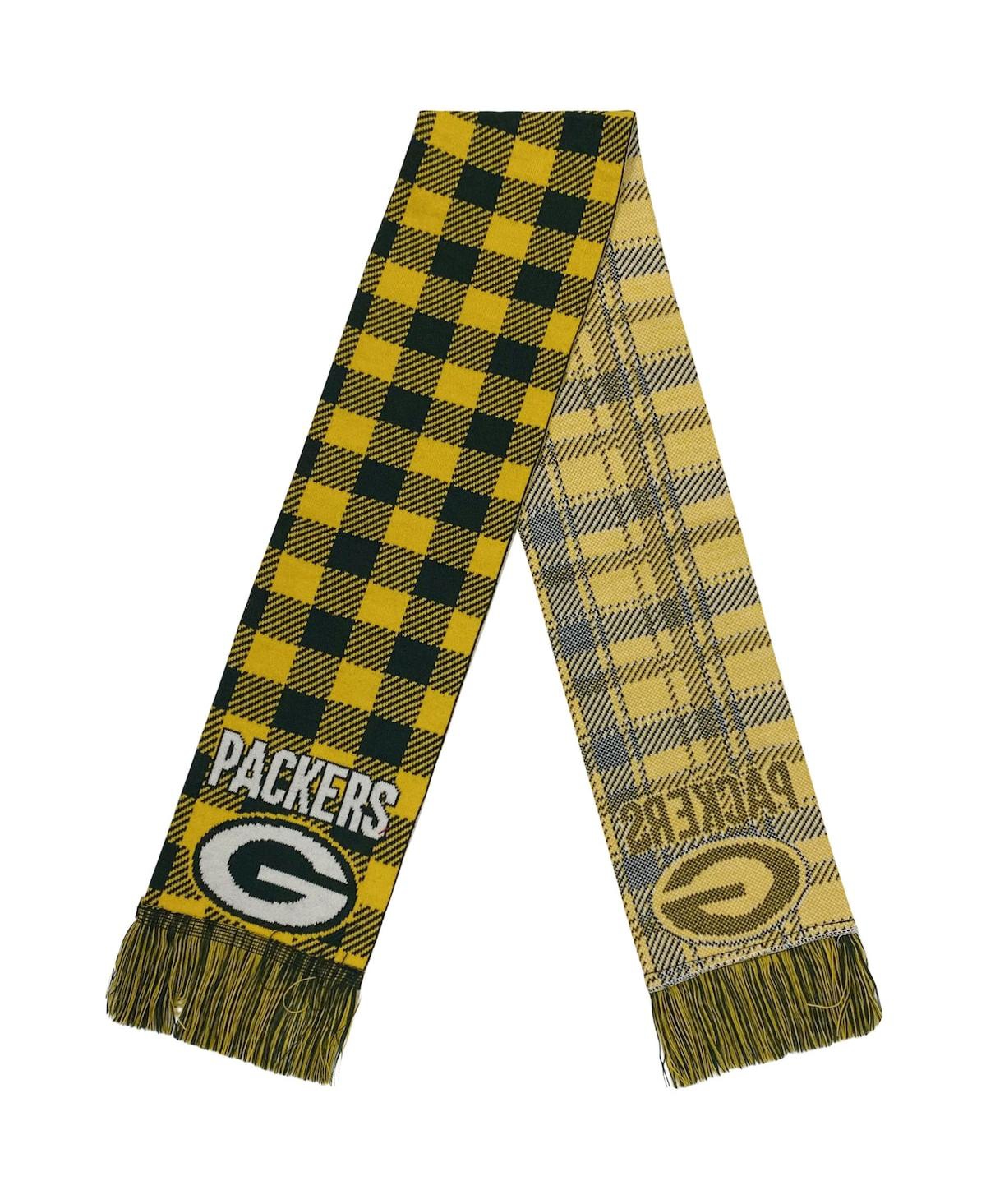 Women's Foco Green Bay Packers Plaid Color Block Scarf - Green