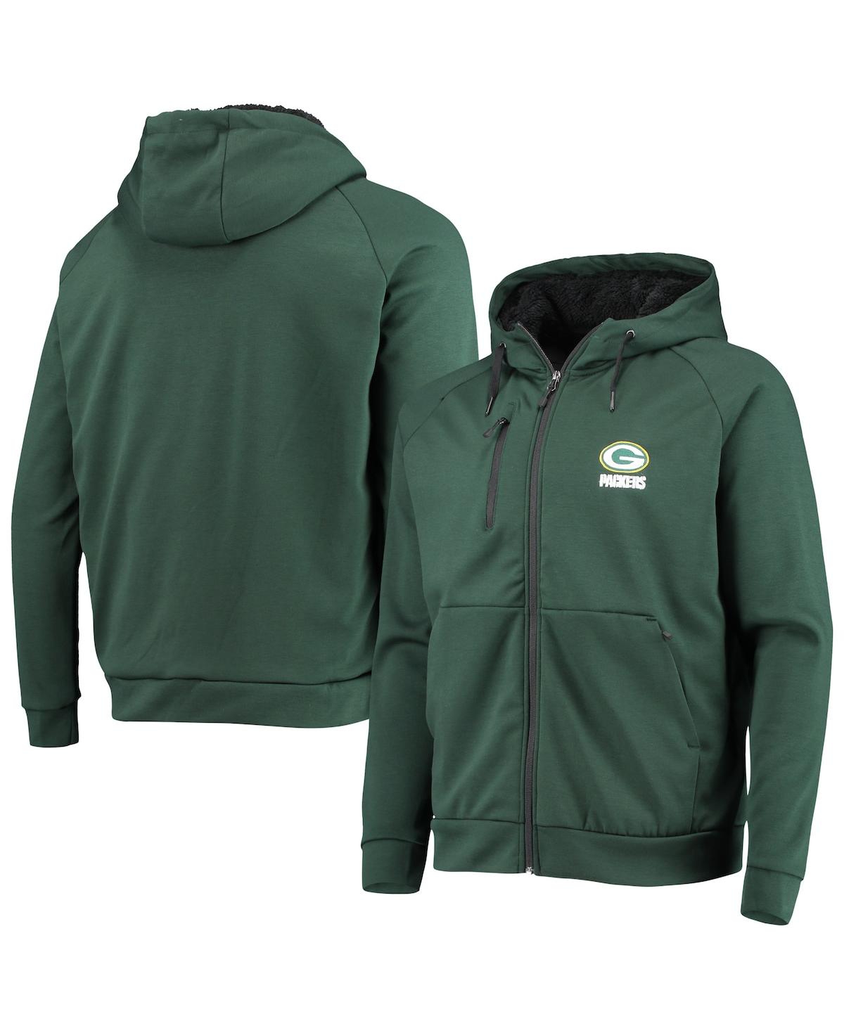 DUNBROOKE MEN'S DUNBROOKE GREEN BAY PACKERS SHAG TRI-BLEND FULL-ZIP RAGLAN HOODIE