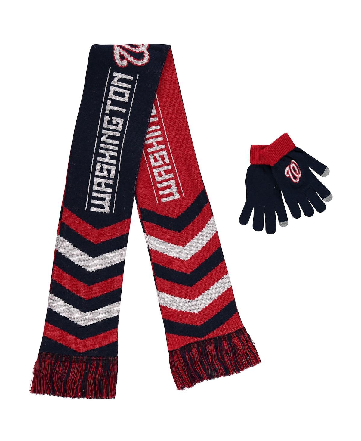 Men's and Women's Foco Navy Washington Nationals Glove and Scarf Combo Set - Navy