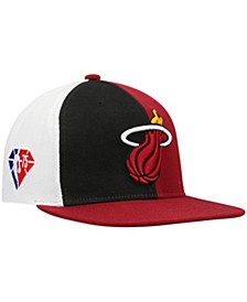 Men's Cardinal Miami Heat NBA 75th Anniversary What The? Snapback Hat