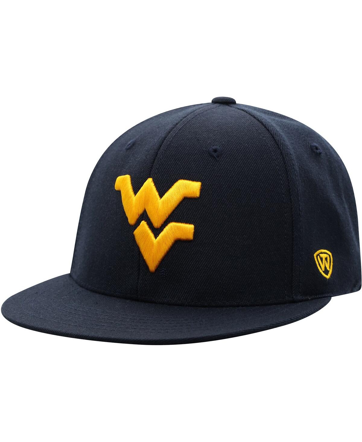 Men's Top of the WorldWest Virginia Mountaineers Team Color Fitted Hat - Navy