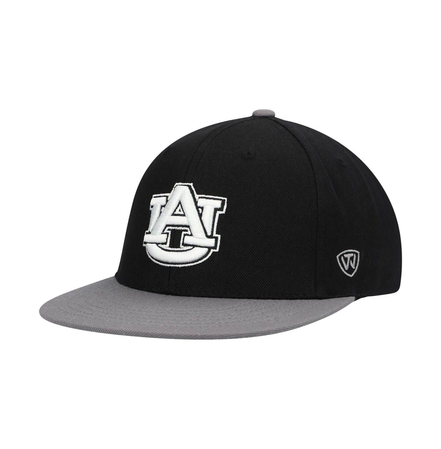 Мужская кепка Top of the World Black, Gray Auburn Tigers Team Color Two-Tone Fitted Hat — фото 2