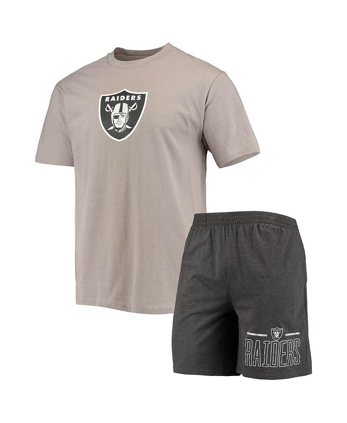 Concepts Sport Men's Silver, Charcoal Las Vegas Raiders Meter T-shirt ...