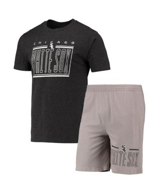 Men's Gray, Black Chicago White Sox Meter T-shirt and Shorts Sleep Set