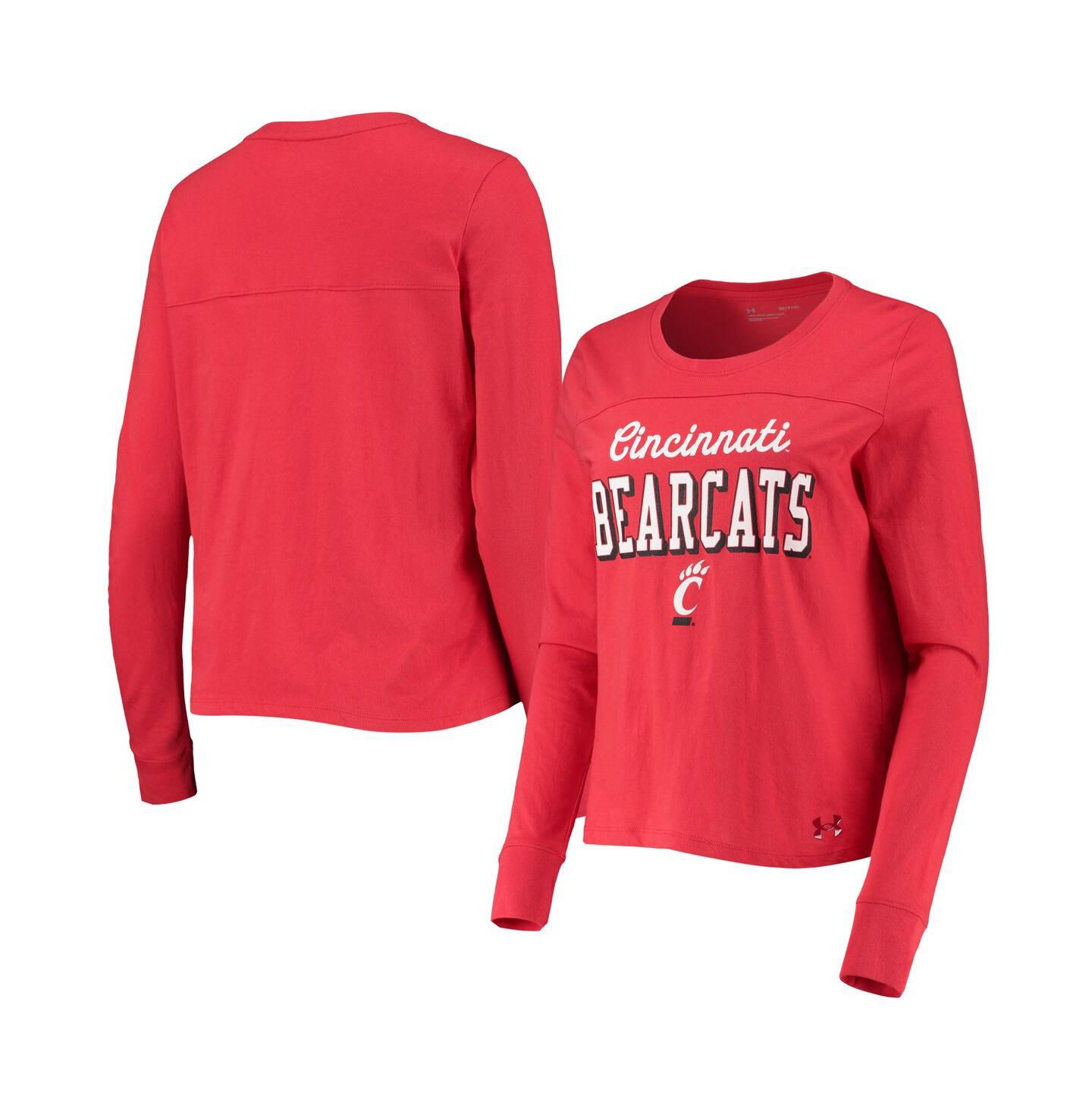 Женская футболка Under Armour Red Cincinnati Bearcats Cincy Long Sleeve — фото 2