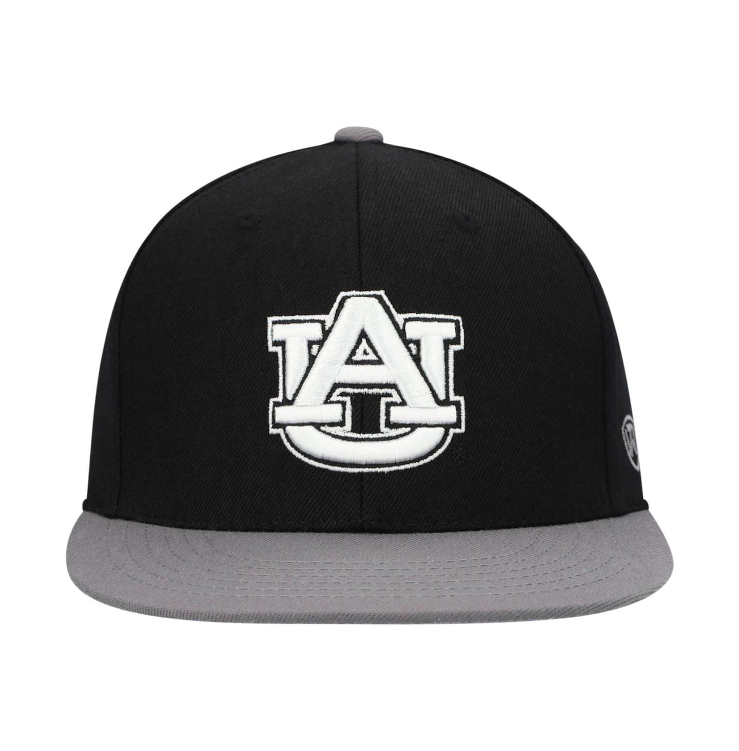 Мужская кепка Top of the World Black, Gray Auburn Tigers Team Color Two-Tone Fitted Hat — фото 3