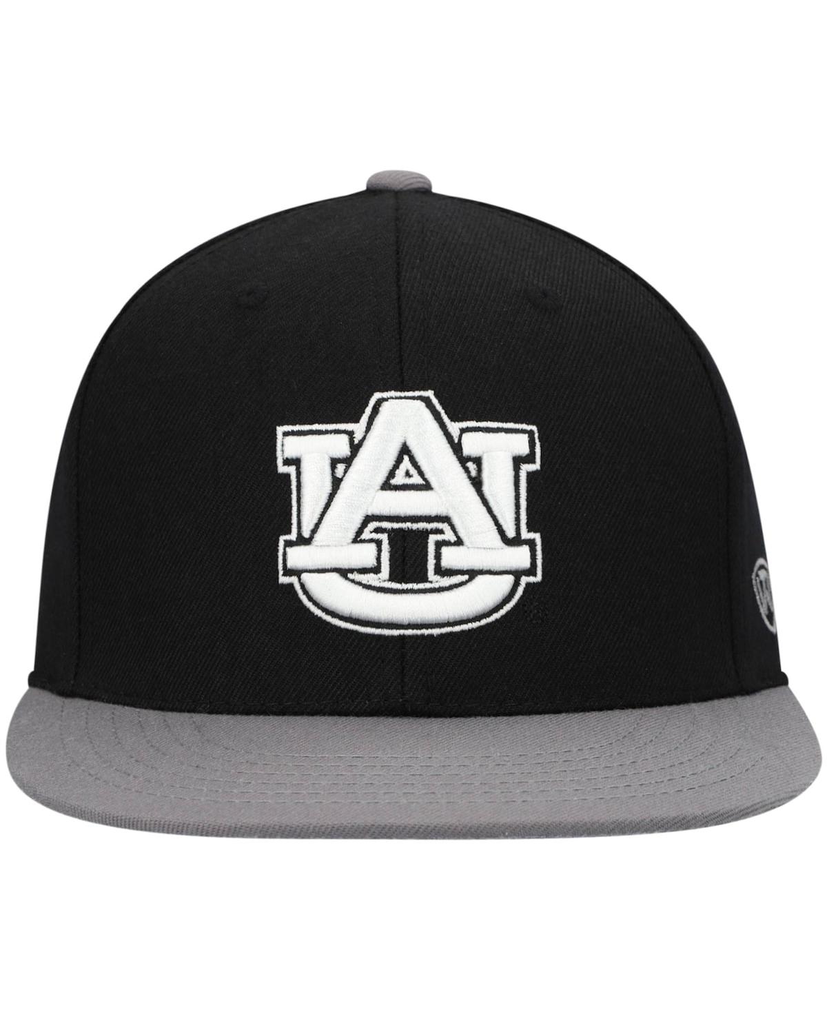 Top Of The World Men's  Black, Gray Auburn Tigers Team Color Two-tone Fitted Hat In Black,gray